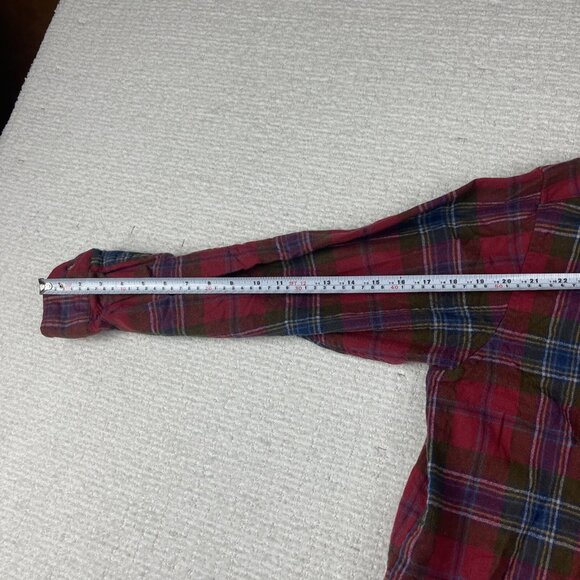 Pendleton Shirt Mens XL Red Button Up 100% Pure virgin Wool Plaid Flannel Casual - Picture 12 of 16